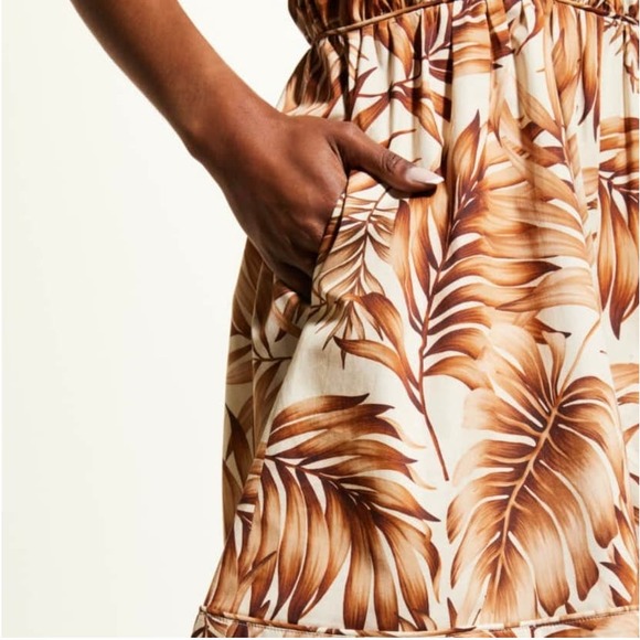 Autumn Adeigbo Karina Halter Short Romper V Neck Tropical Jumpsuit 4 - Picture 3 of 7